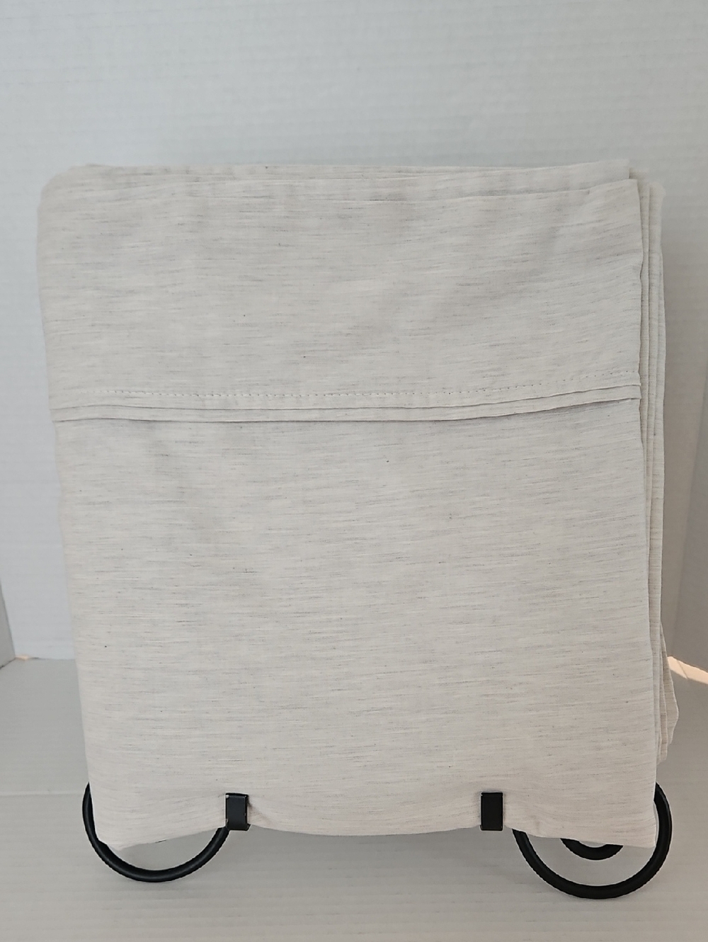 Hearth & Hand Heathered Gray Sour Cream Cotton Queen Flat Sheet